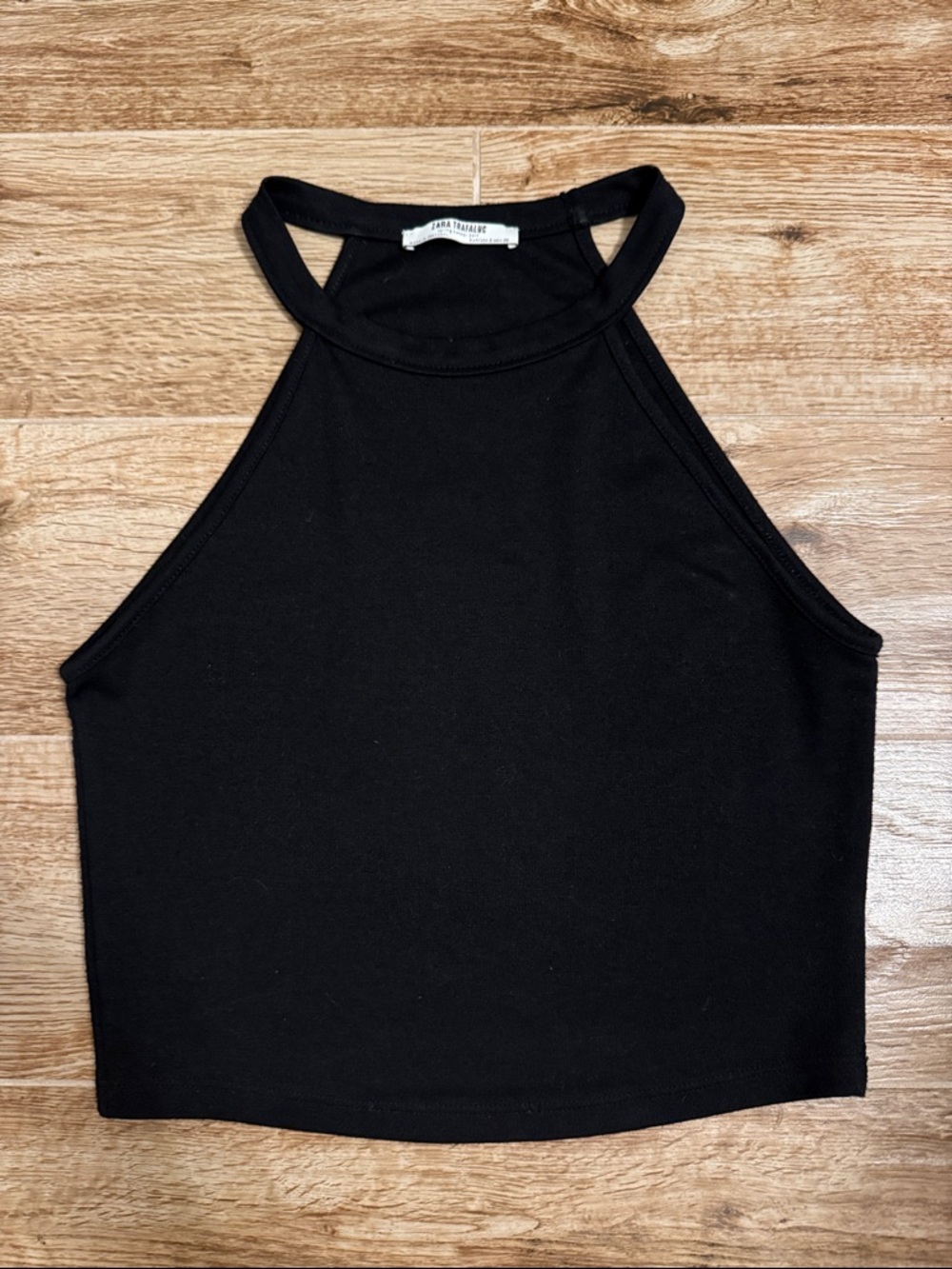 Zara Black High-Neck Cropped Tank